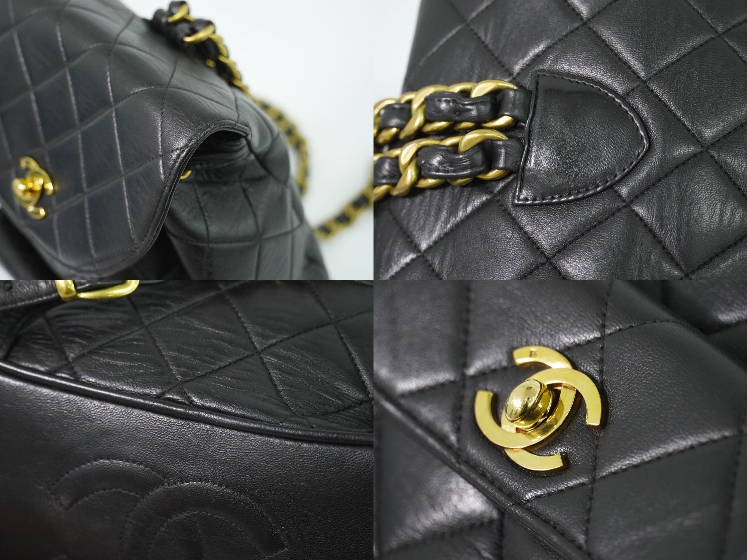Chanel CC Logo Quilted Backpack Lambskin Leather Black — view 7