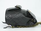 Chanel CC Logo Quilted Backpack Lambskin Leather Black — view 4