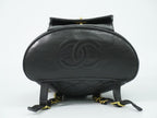 Chanel CC Logo Quilted Backpack Lambskin Leather Black — view 3