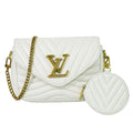 Louis Vuitton LV New Wave Multi Pochette Leather Chain Shoulder Bag White