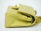 Chanel CC Logo Quilted 23 Double Flap Chain Shoulder Bag Lambskin Leather Green — view 4
