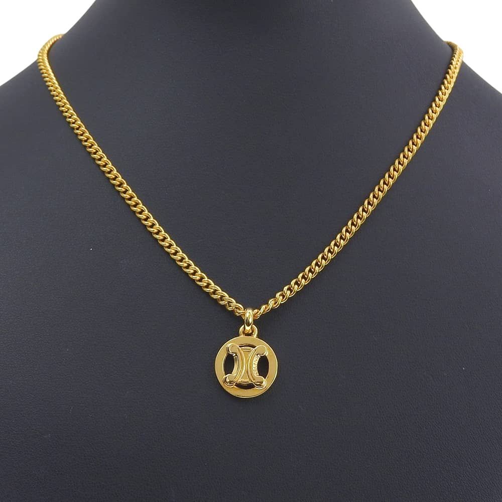 Celine Triomphe Gold Plated Necklace — view 2