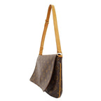 Louis Vuitton Shoulder Bag Monogram Canvas Musette Tango Short Brown Flap Style — view 4