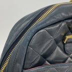 Chanel Shoulder Bag Quilted Lambskin Black Gold — view 7