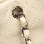 Chanel Shoulder Bag Leather Ivory Silver — view 8