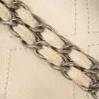 Chanel Shoulder Bag Leather Ivory Silver — view 7