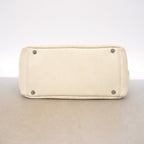 Chanel Shoulder Bag Leather Ivory Silver — view 3