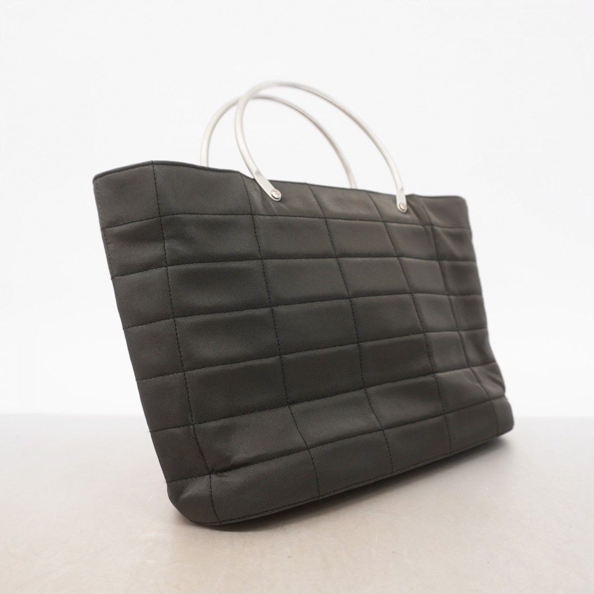 Chanel Handbag Chocolate Bar Nylon Black Silver — view 2