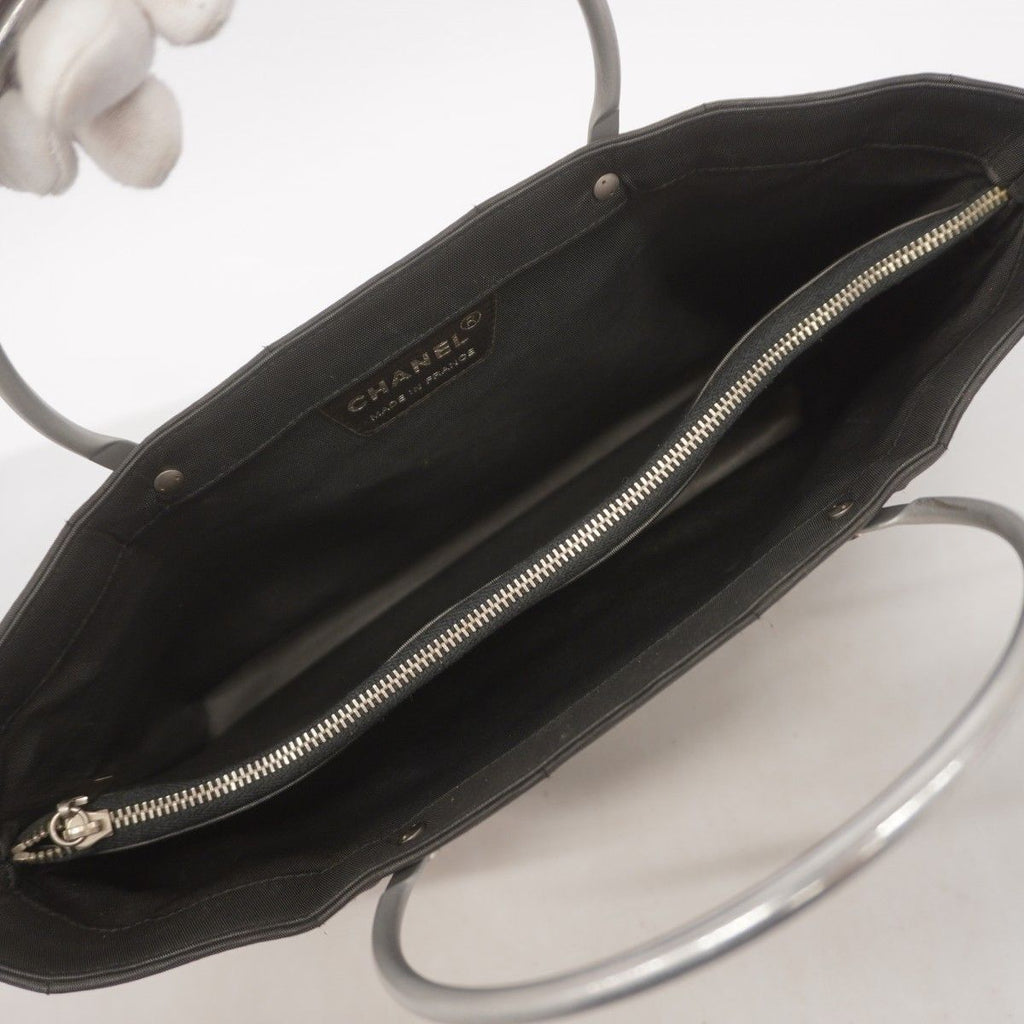 Chanel Handbag Chocolate Bar Nylon Black Silver — view 4