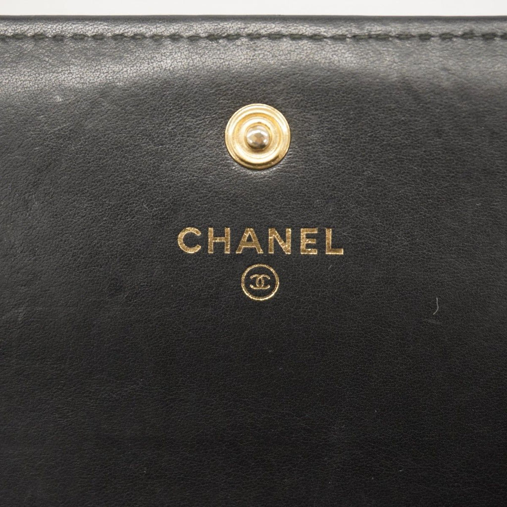 Chanel Shoulder Wallet Boy Blanc Leather Black Gold — view 5