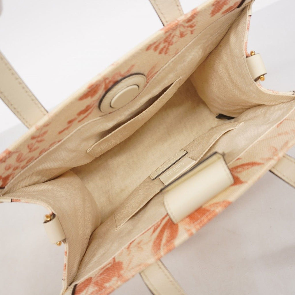 Gucci Handbag GG Ribbon Canvas Ivory Red Gold — view 4