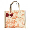 Gucci Handbag GG Ribbon Canvas Ivory Red Gold