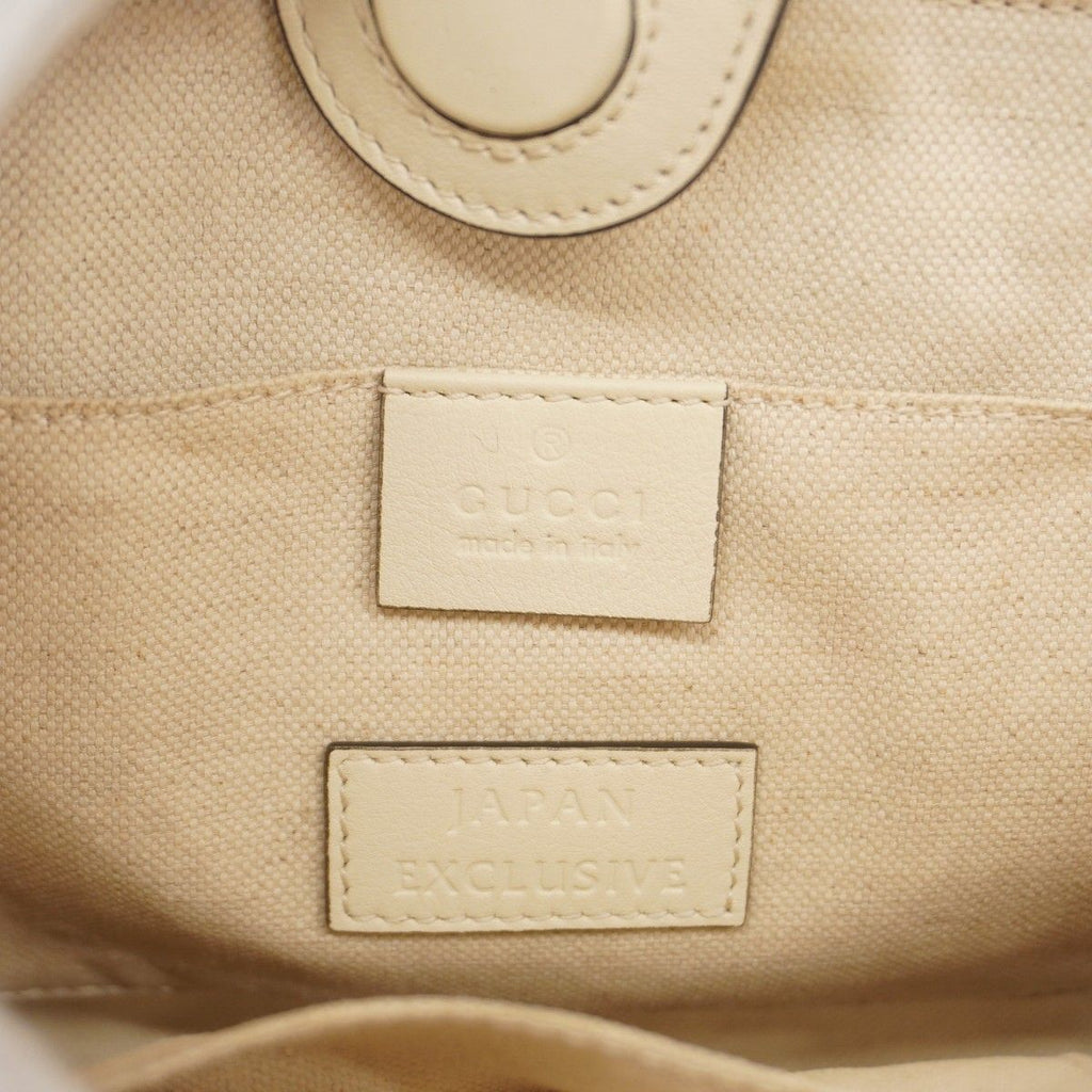 Gucci Handbag GG Ribbon Canvas Ivory Red Gold — view 5