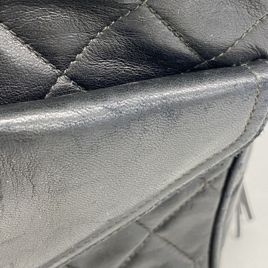 Chanel Shoulder Bag Quilted Lambskin Black Gold — view 8