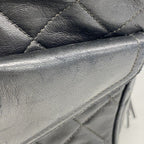Chanel Shoulder Bag Quilted Lambskin Black Gold — view 8