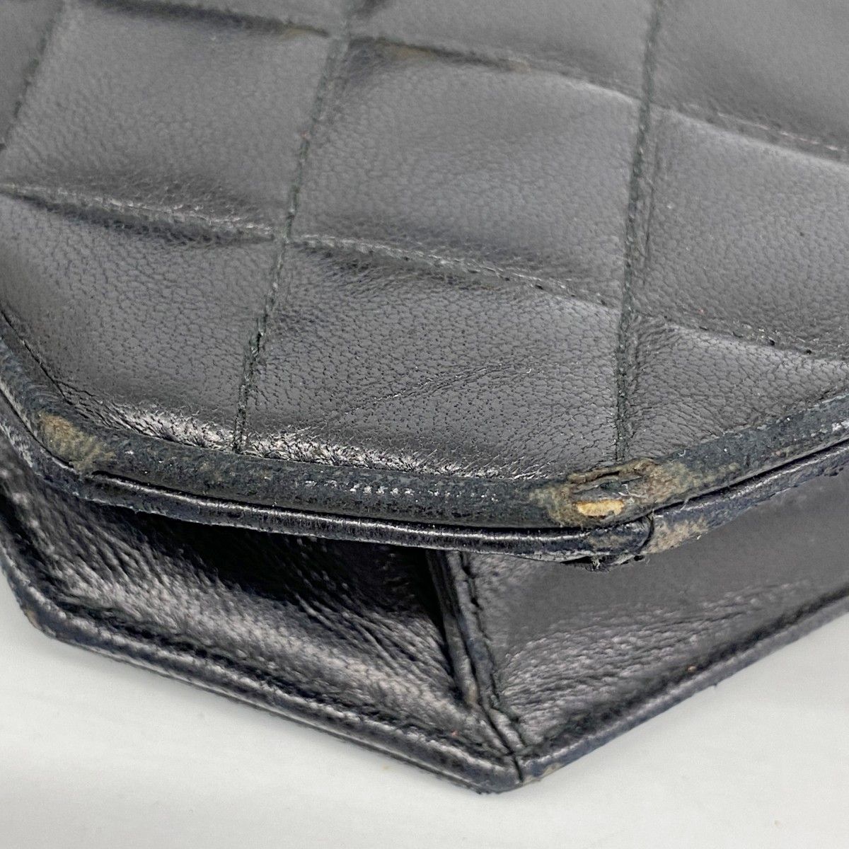 Chanel Shoulder Bag Quilted Lambskin Black Gold — view 6