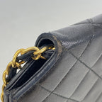 Chanel Shoulder Bag Quilted Lambskin Black Gold — view 7