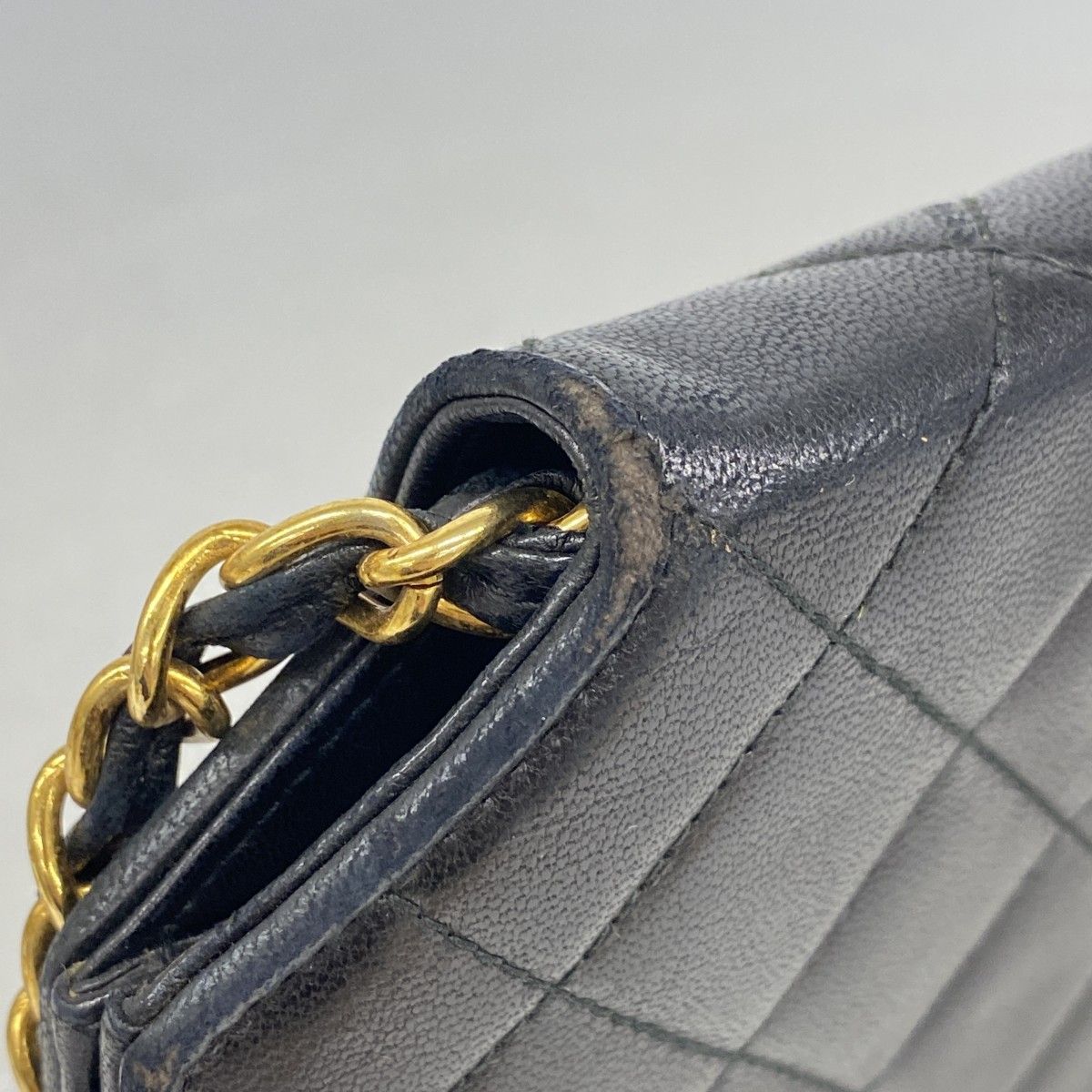 Chanel Shoulder Bag Quilted Lambskin Black Gold — view 7