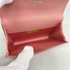 Chanel Card Case Camellia Lambskin Pink Silver — view 3
