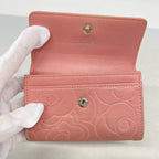 Chanel Card Case Camellia Lambskin Pink Silver — view 8