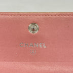 Chanel Card Case Camellia Lambskin Pink Silver — view 4