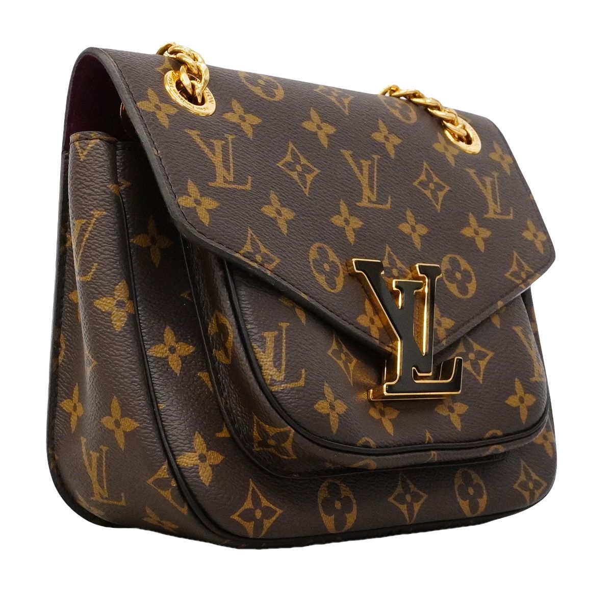 Louis Vuitton Shoulder Bag Monogram Passy Brown Black Cles — view 2