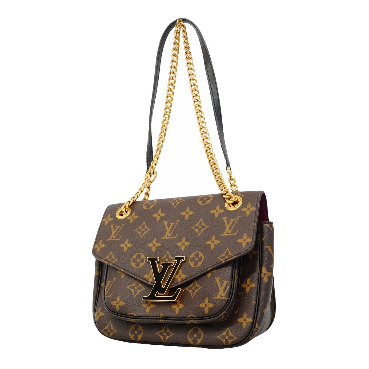 Louis Vuitton Shoulder Bag Monogram Passy Brown Black Cles