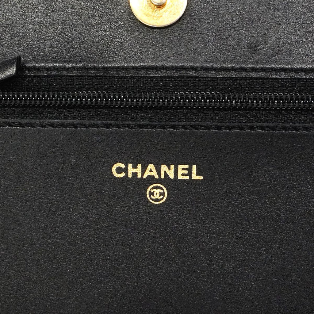 Chanel Shoulder Wallet Boy Caviar Leather Black Gold — view 5