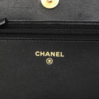 Chanel Shoulder Wallet Boy Caviar Leather Black Gold — view 5