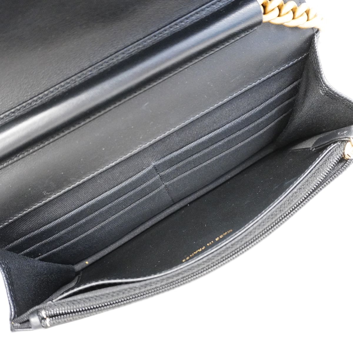 Chanel Shoulder Wallet Boy Caviar Leather Black Gold — view 4