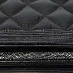 Chanel Shoulder Wallet Boy Caviar Leather Black Gold — view 6