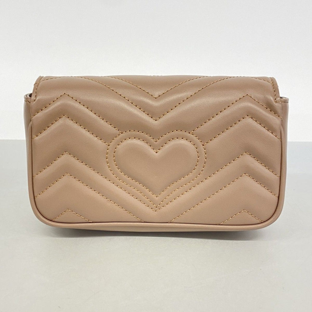 Gucci Shoulder Bag GG Marmont Leather Brown Gold — view 8