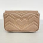 Gucci Shoulder Bag GG Marmont Leather Brown Gold — view 8