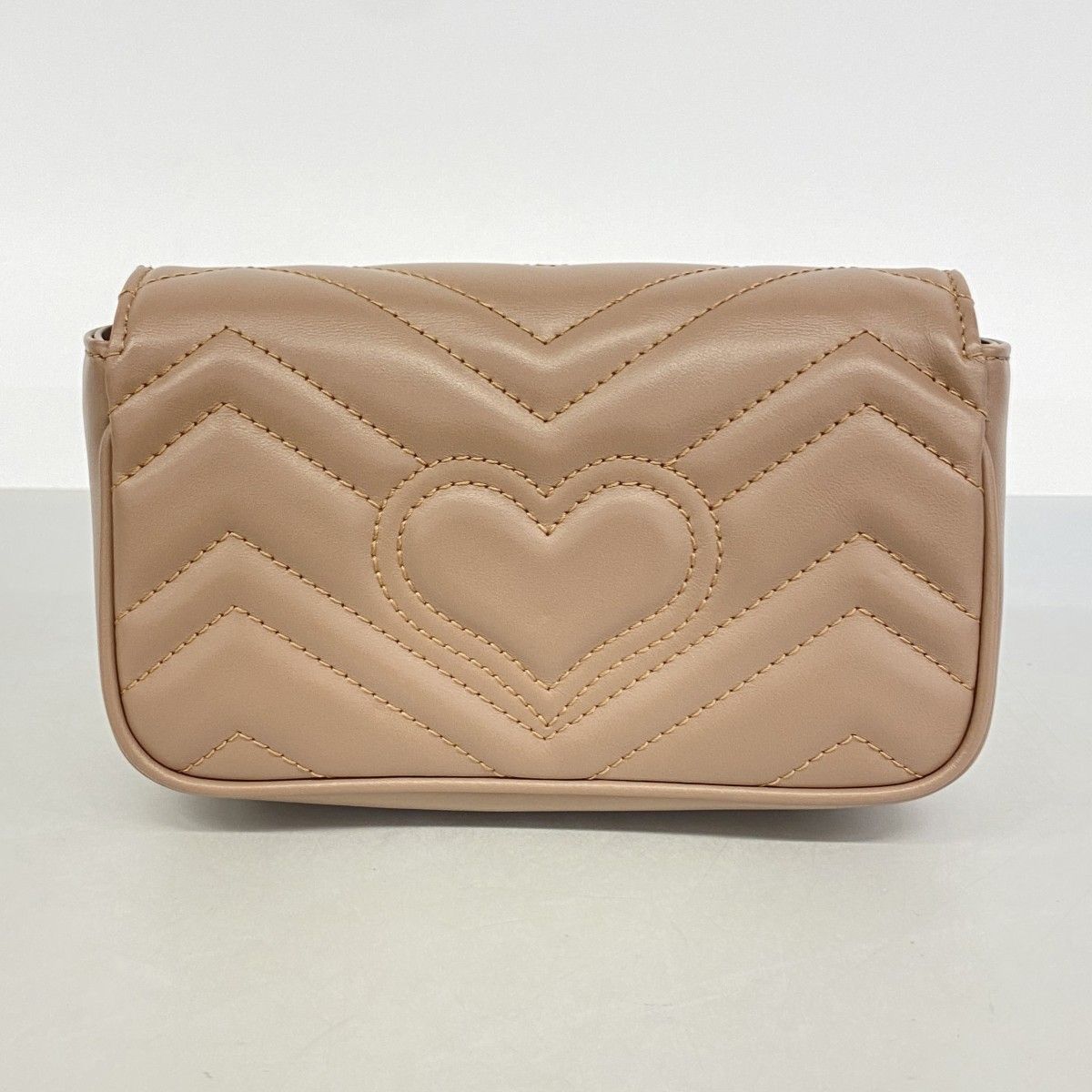 Gucci Shoulder Bag GG Marmont Leather Brown Gold — view 8