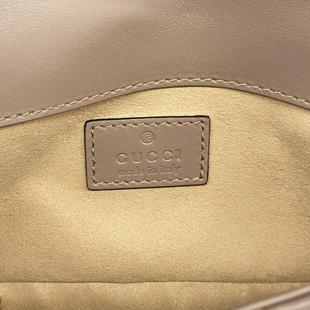 Gucci Shoulder Bag GG Marmont Leather Brown Gold — view 5
