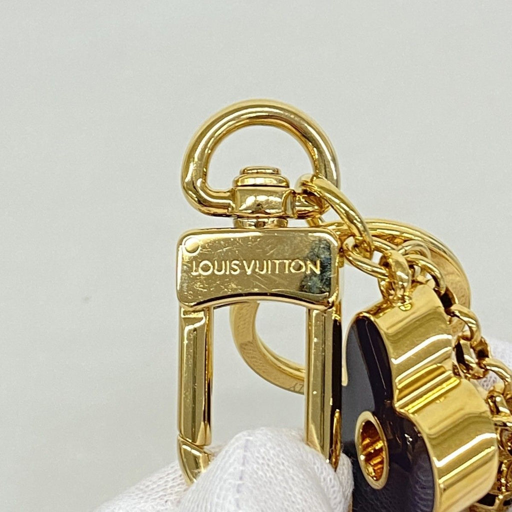 Louis Vuitton Key Holder Charm Fleur de Monogram Brown Gold — view 2