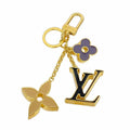 Louis Vuitton Key Holder Charm Fleur de Monogram Brown Gold