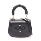 Gucci 2-Way Black Leather Bamboo Shoulder