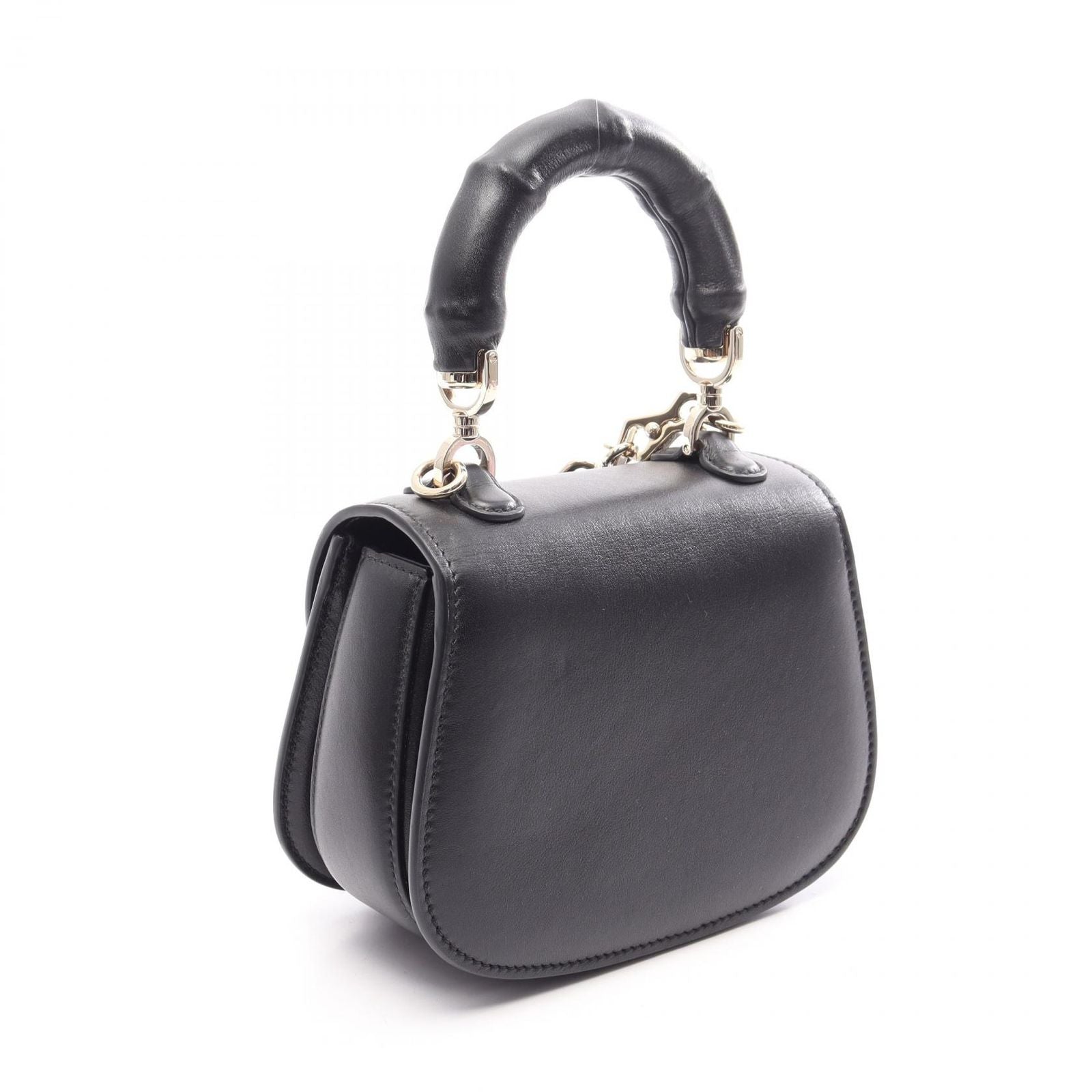 Gucci 2-Way Black Leather Bamboo Shoulder — view 2