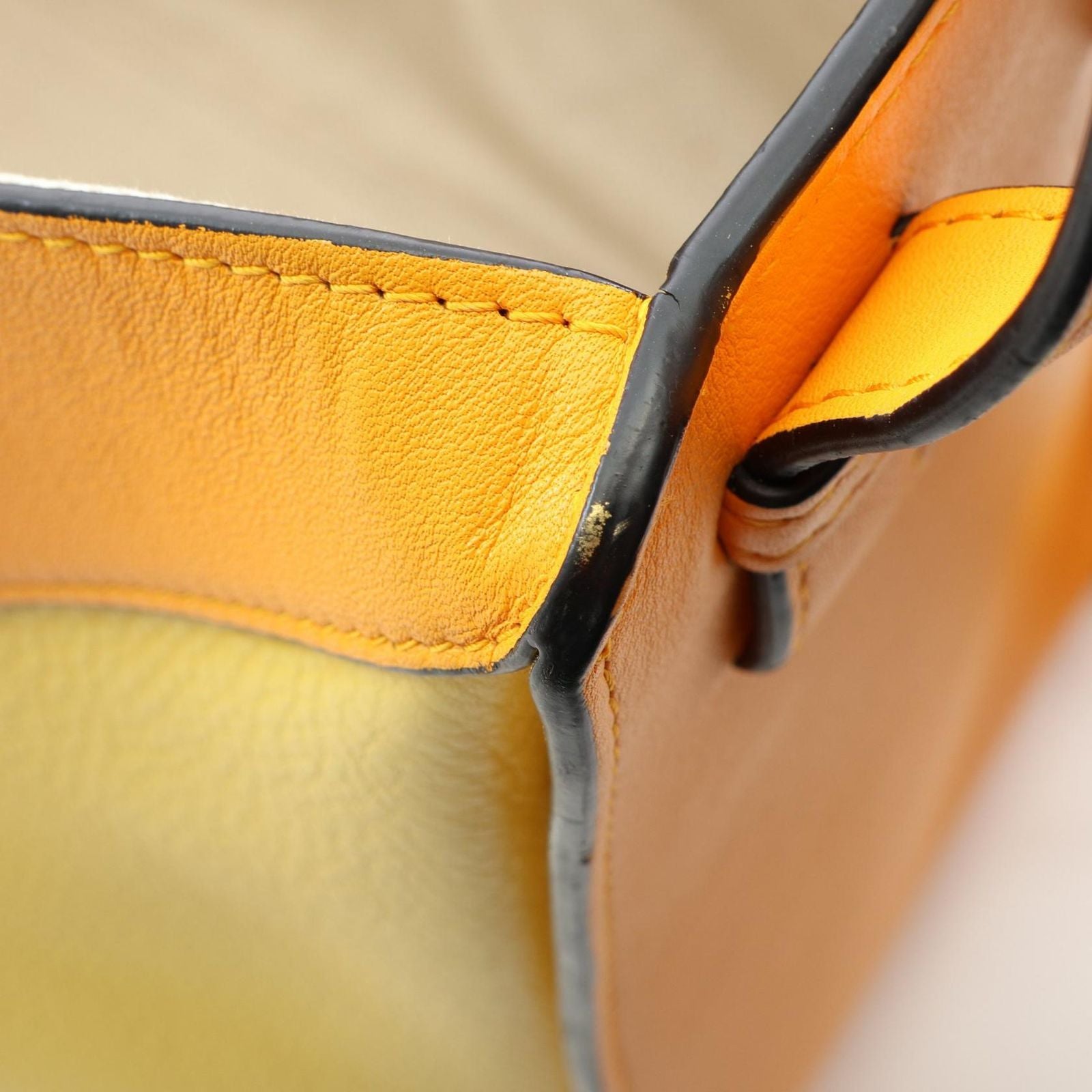 Loewe Handbag Hammock Bag Small 2-Way Orange Yellow Leather — view 7