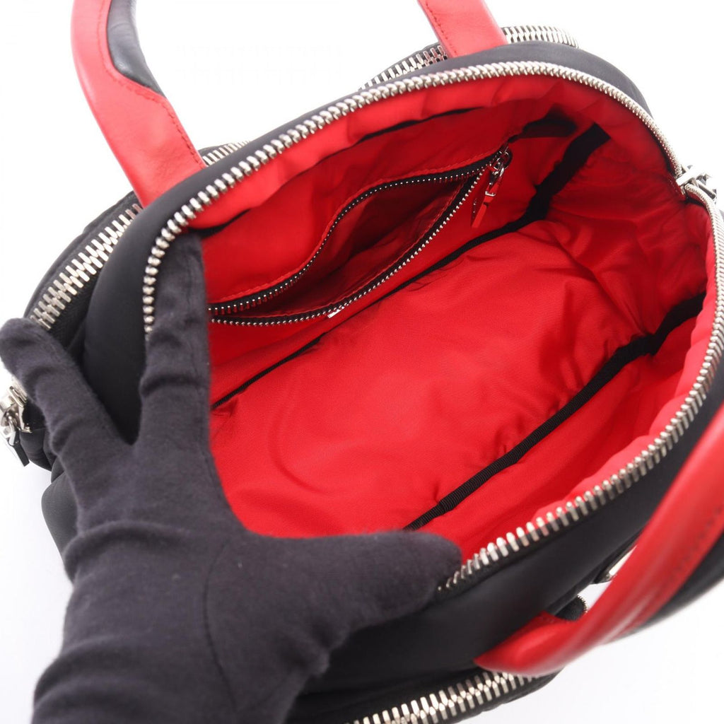 Prada Handbag Triangle Logo 2-Way Black Nylon Leather — view 3
