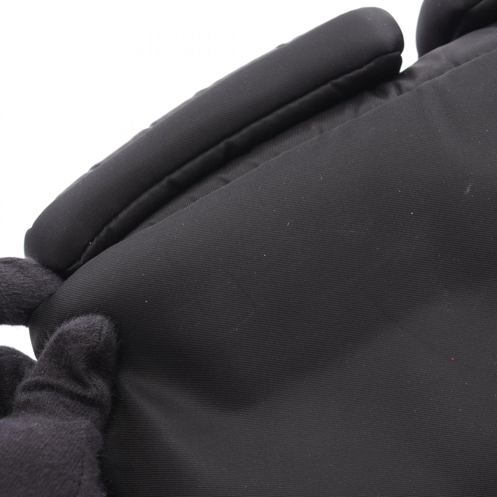 Prada Handbag Triangle Logo 2-Way Black Nylon Leather — view 7