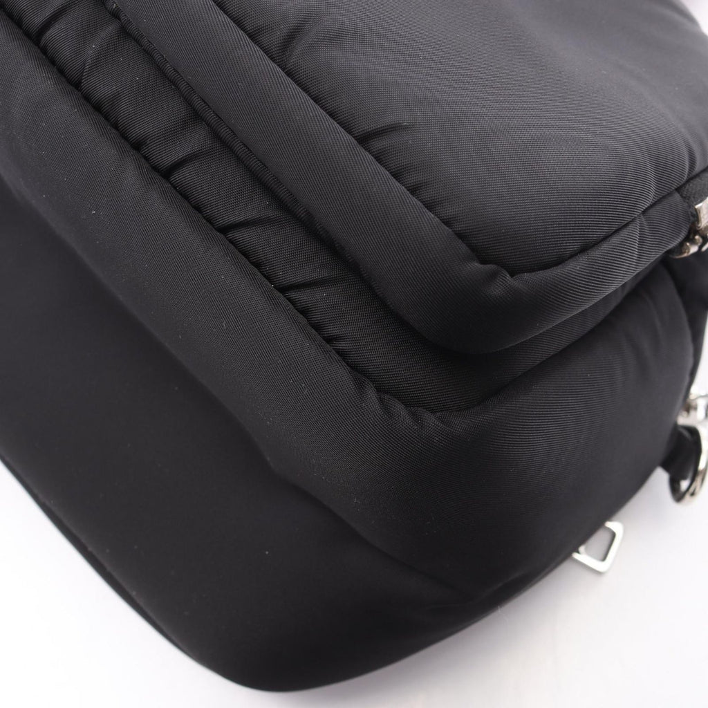 Prada Handbag Triangle Logo 2-Way Black Nylon Leather — view 6