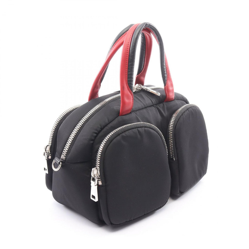 Prada Handbag Triangle Logo 2-Way Black Nylon Leather — view 2