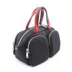 Prada Handbag Triangle Logo 2-Way Black Nylon Leather — view 2