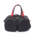 Prada Handbag Triangle Logo 2-Way Black Nylon Leather