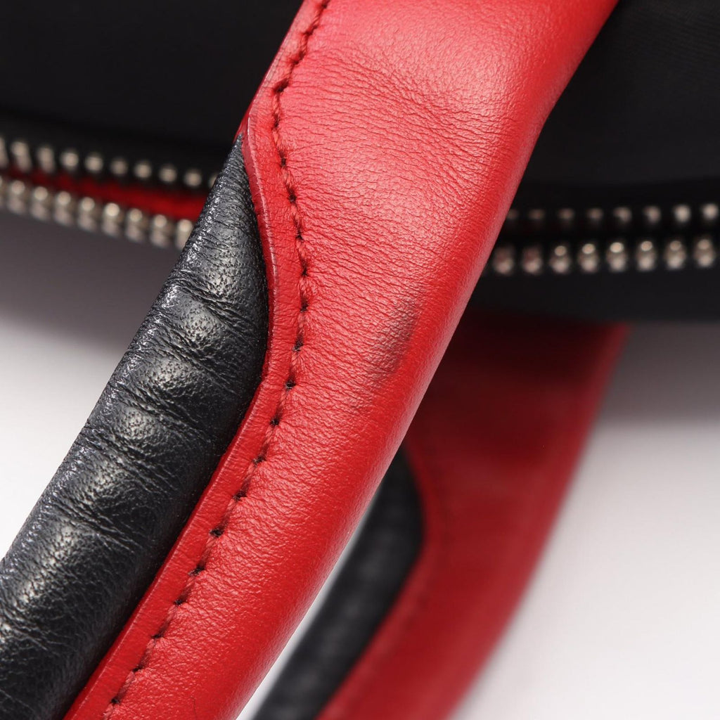 Prada Handbag Triangle Logo 2-Way Black Nylon Leather — view 8