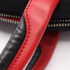 Prada Handbag Triangle Logo 2-Way Black Nylon Leather — view 8