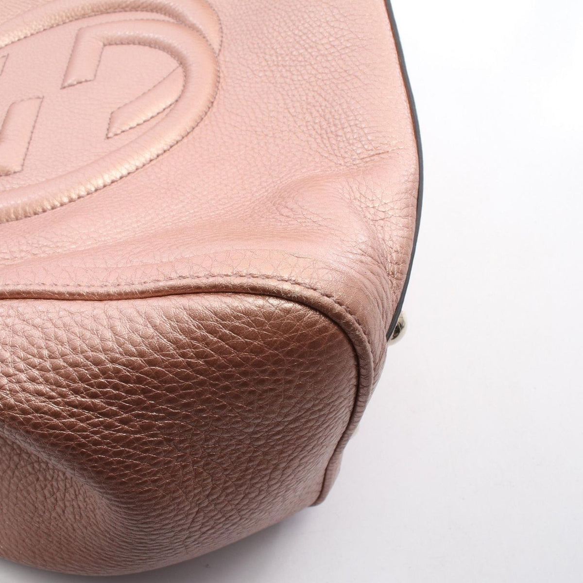 Gucci Tote Bag Soho Cellarius Interlocking Metallic Pink Leather — view 6