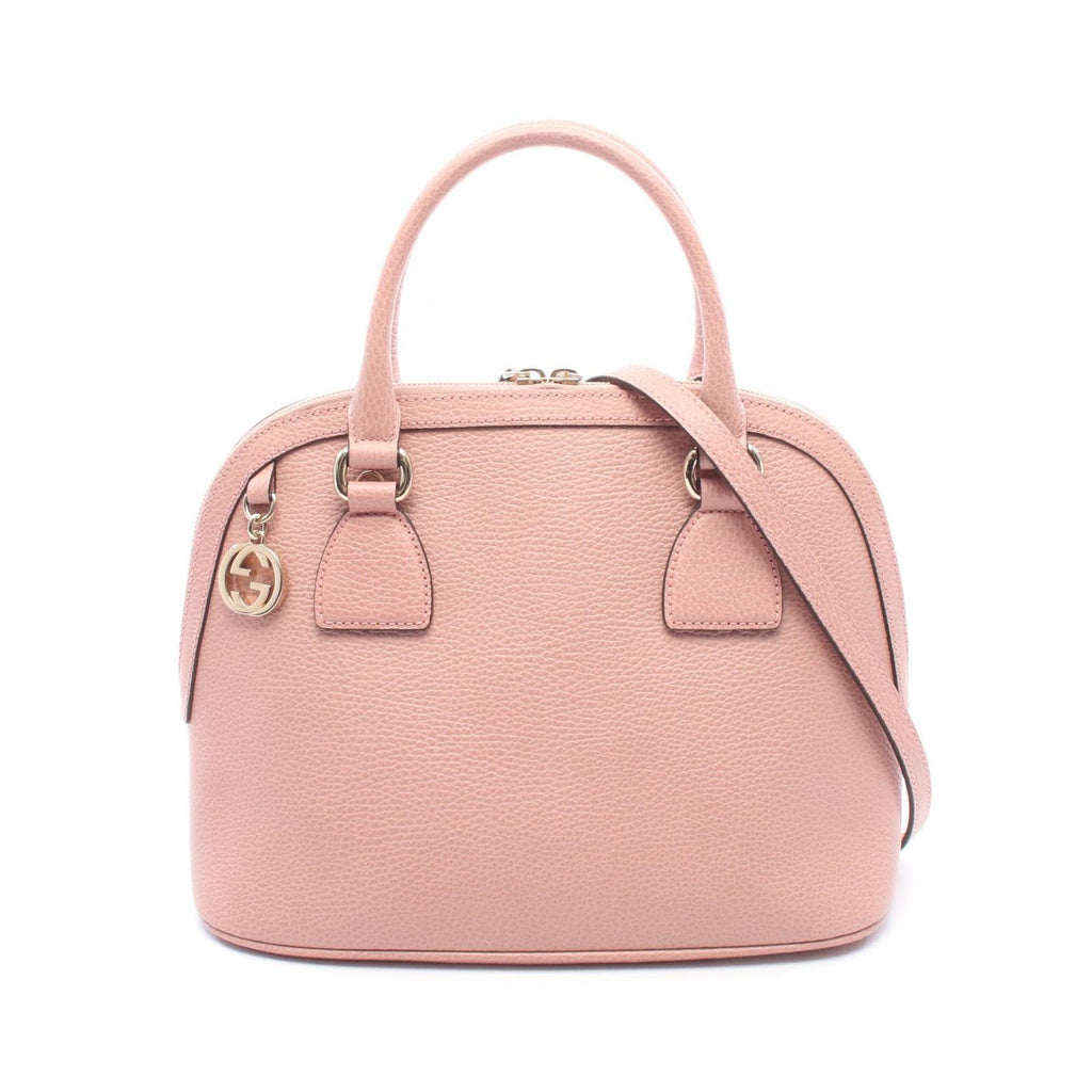 Gucci Interlocking 2-Way Pink Leather Charm Shoulder Bag